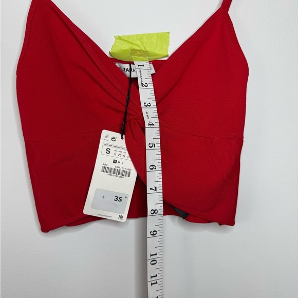 ZARA Red Knot Front Crop Top | NWT | Size S - Picture 6 of 8